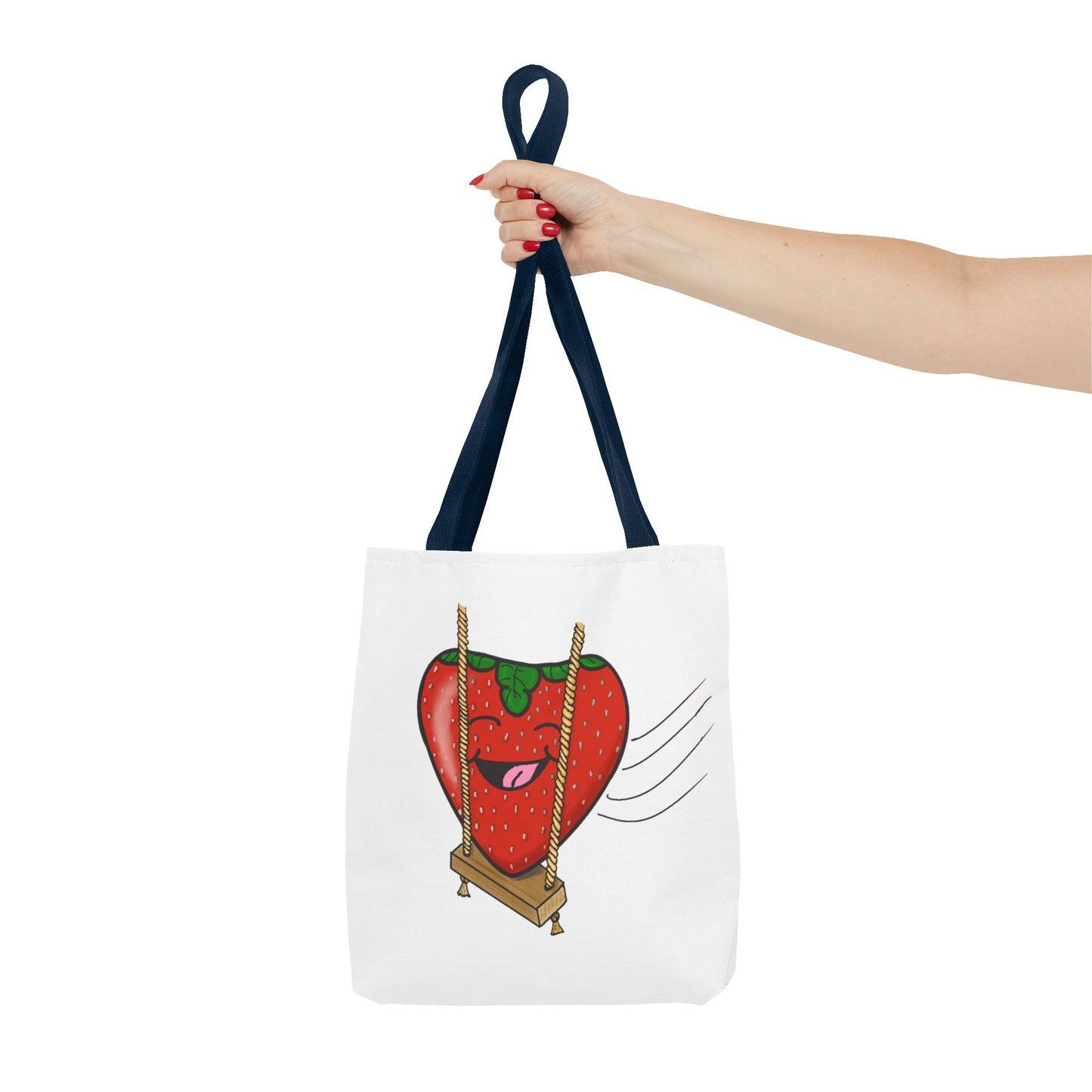 Cute Strawberry Swing Tote Bag - Fun, Playful, Ideal for Gifting