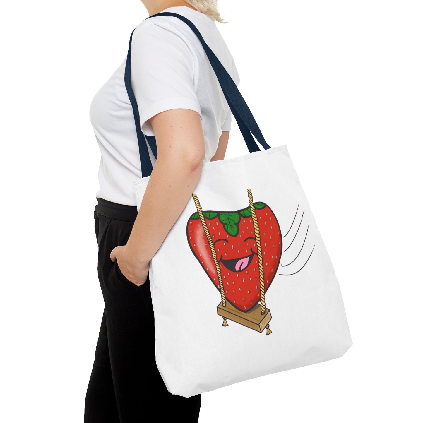 Cute Strawberry Swing Tote Bag - Fun, Playful, Ideal for Gifting