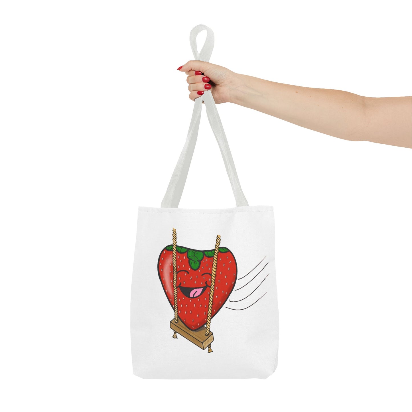 Cute Strawberry Swing Tote Bag - Fun, Playful, Ideal for Gifting