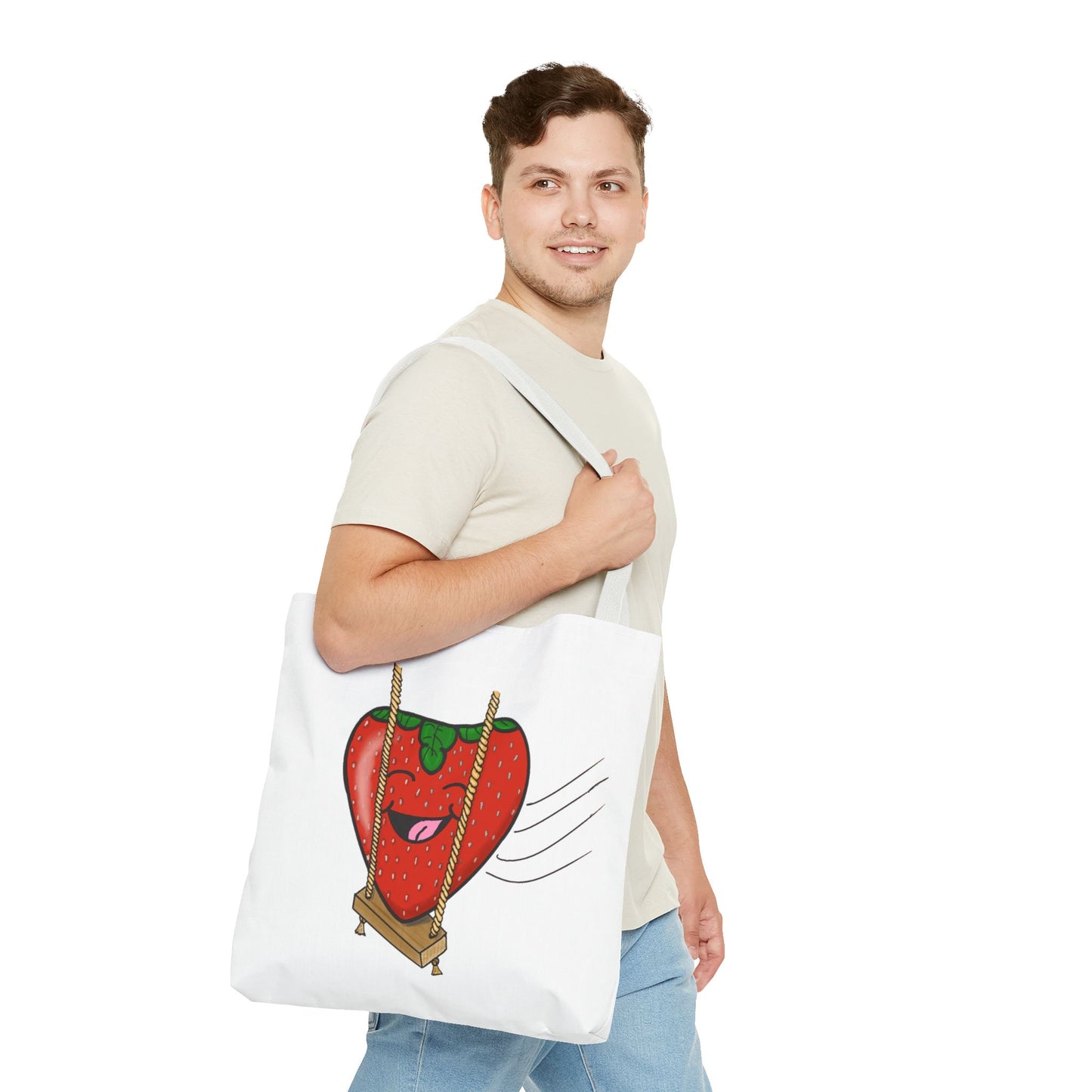 Cute Strawberry Swing Tote Bag - Fun, Playful, Ideal for Gifting