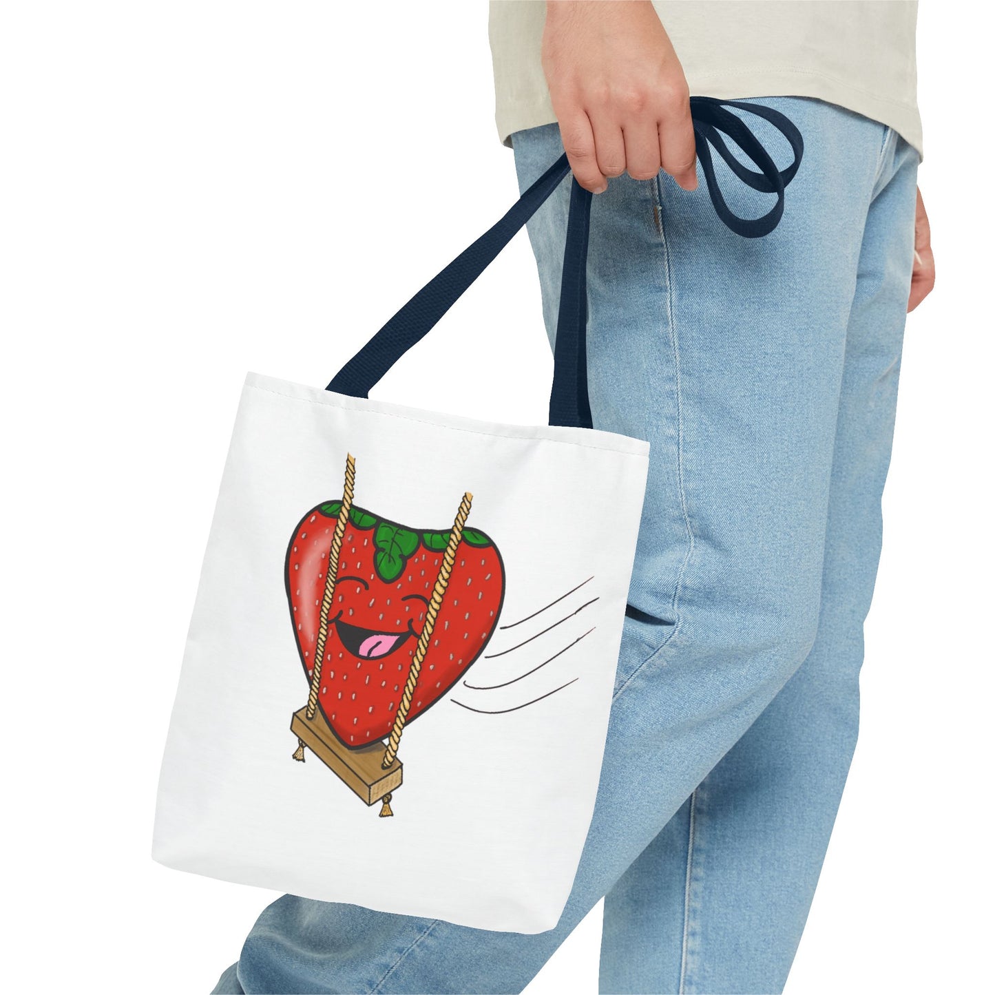 Cute Strawberry Swing Tote Bag - Fun, Playful, Ideal for Gifting