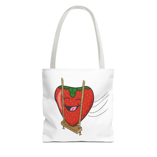 Cute Strawberry Swing Tote Bag - Fun, Playful, Ideal for Gifting