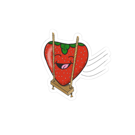 Sticker: Strawberry on a Swing
