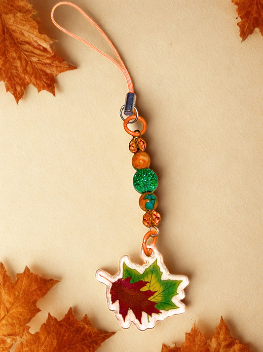 Fall Leaves Phone charm with loop