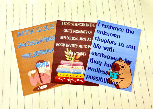 Bookish Affirmation cards- downloadable