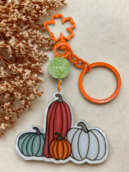 Fall Pumpkins Keychain/Bag Charm